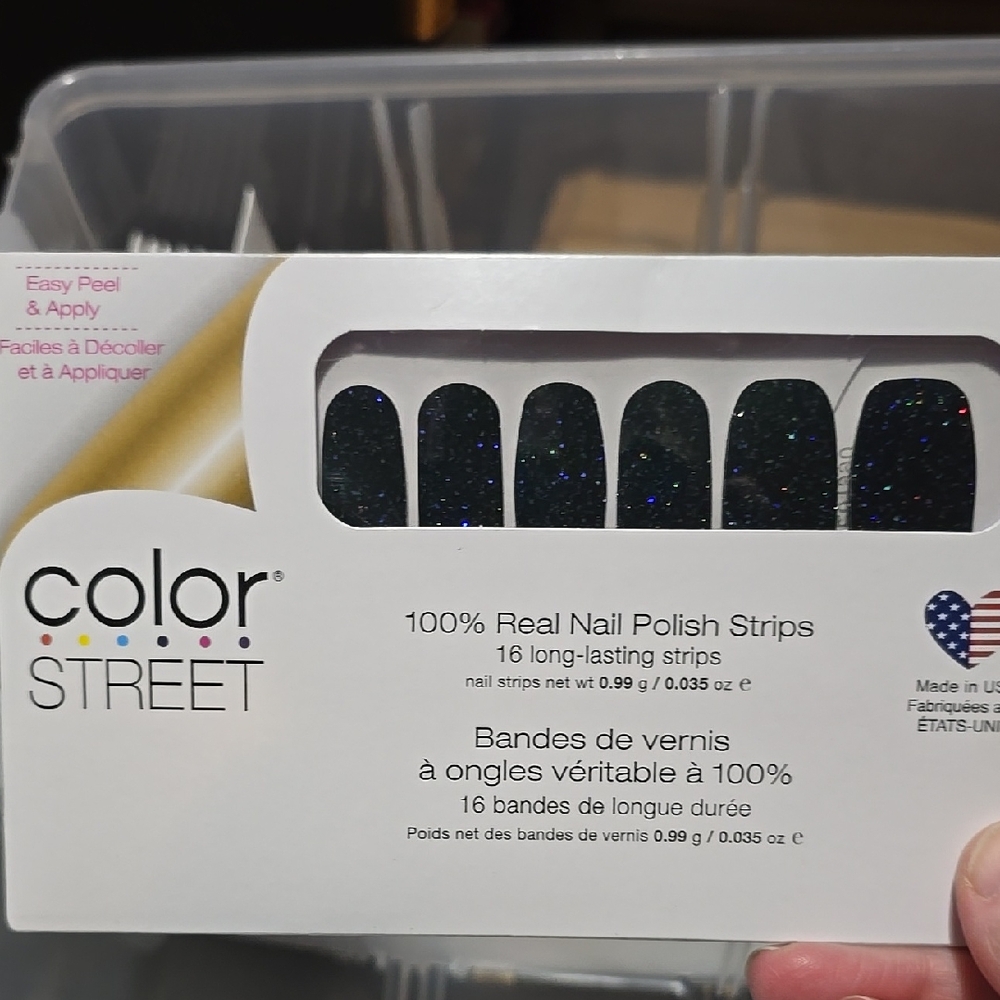 Color Street Black Glitter Nail Polish Strips
